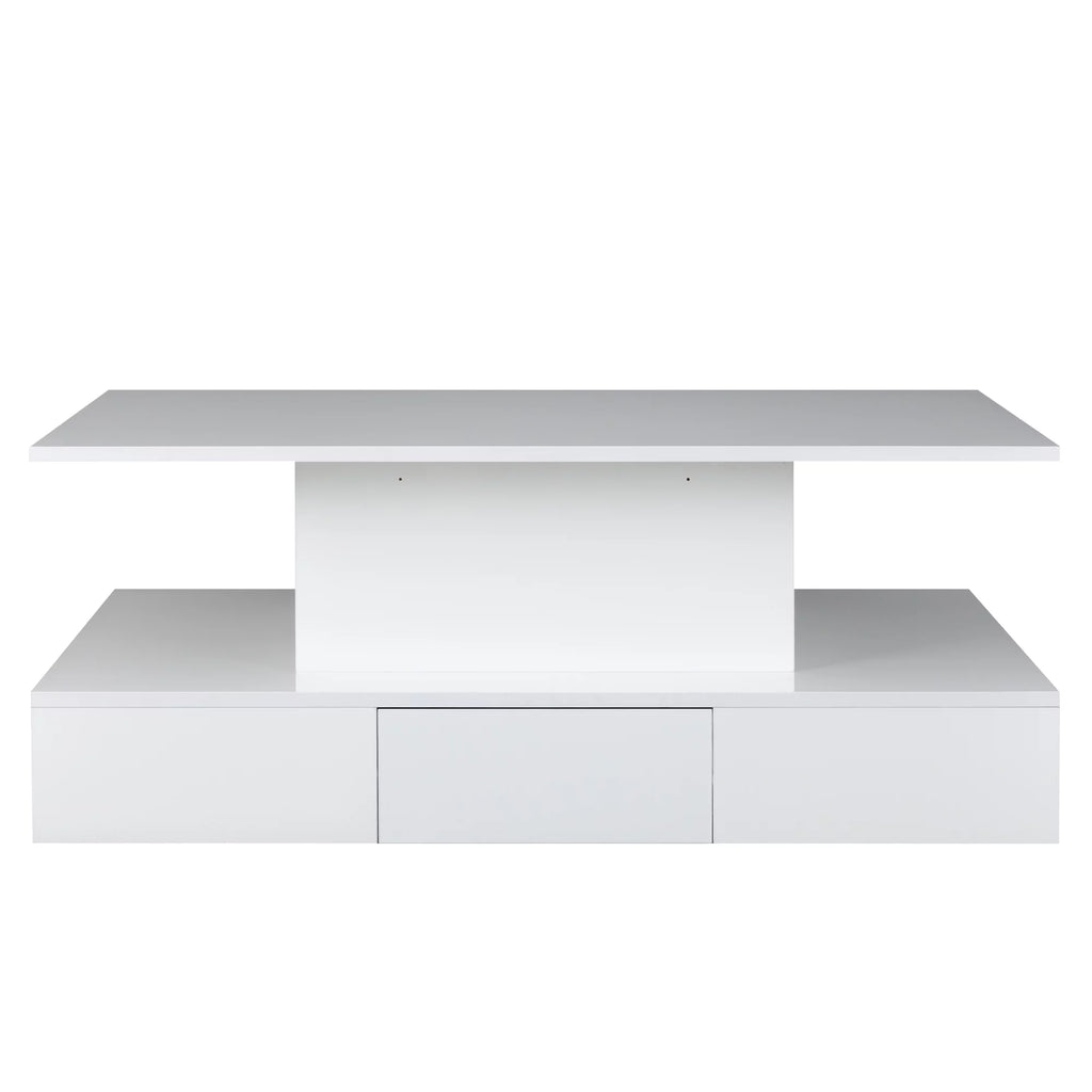 White LED Coffee Table with 4 Drawers U5705