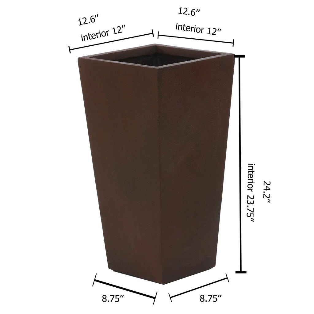 Rustic Brown Tall Tapered Planter B4085