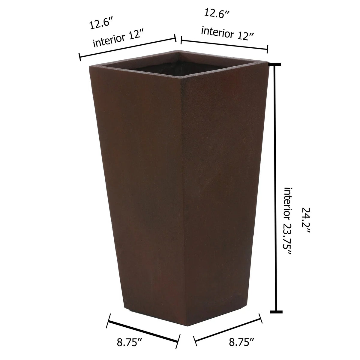 Rustic Brown Tall Tapered Planter B4085