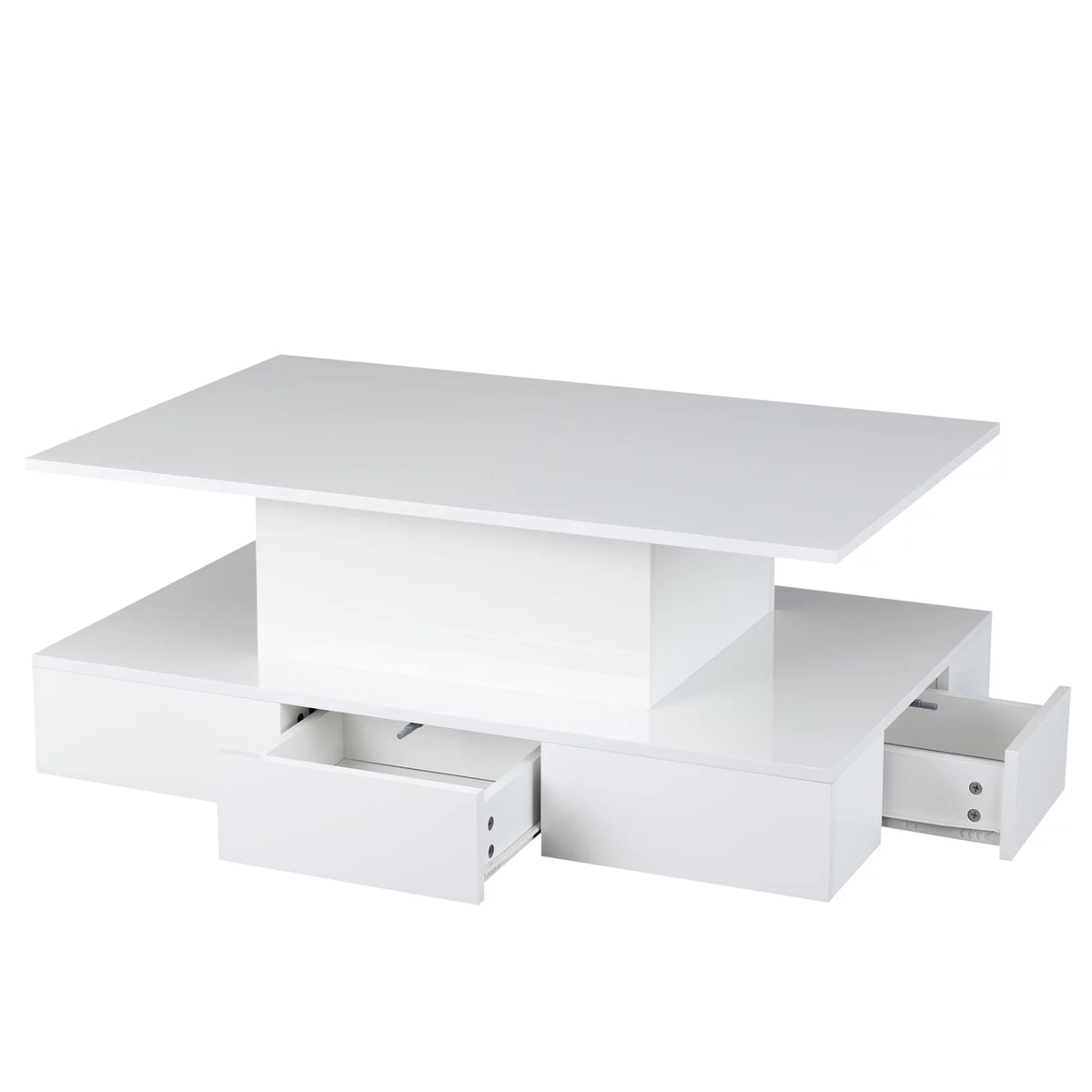 White LED Coffee Table with 4 Drawers U5705