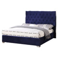 Blue Velvet Tufted California King Platform Bed L206203