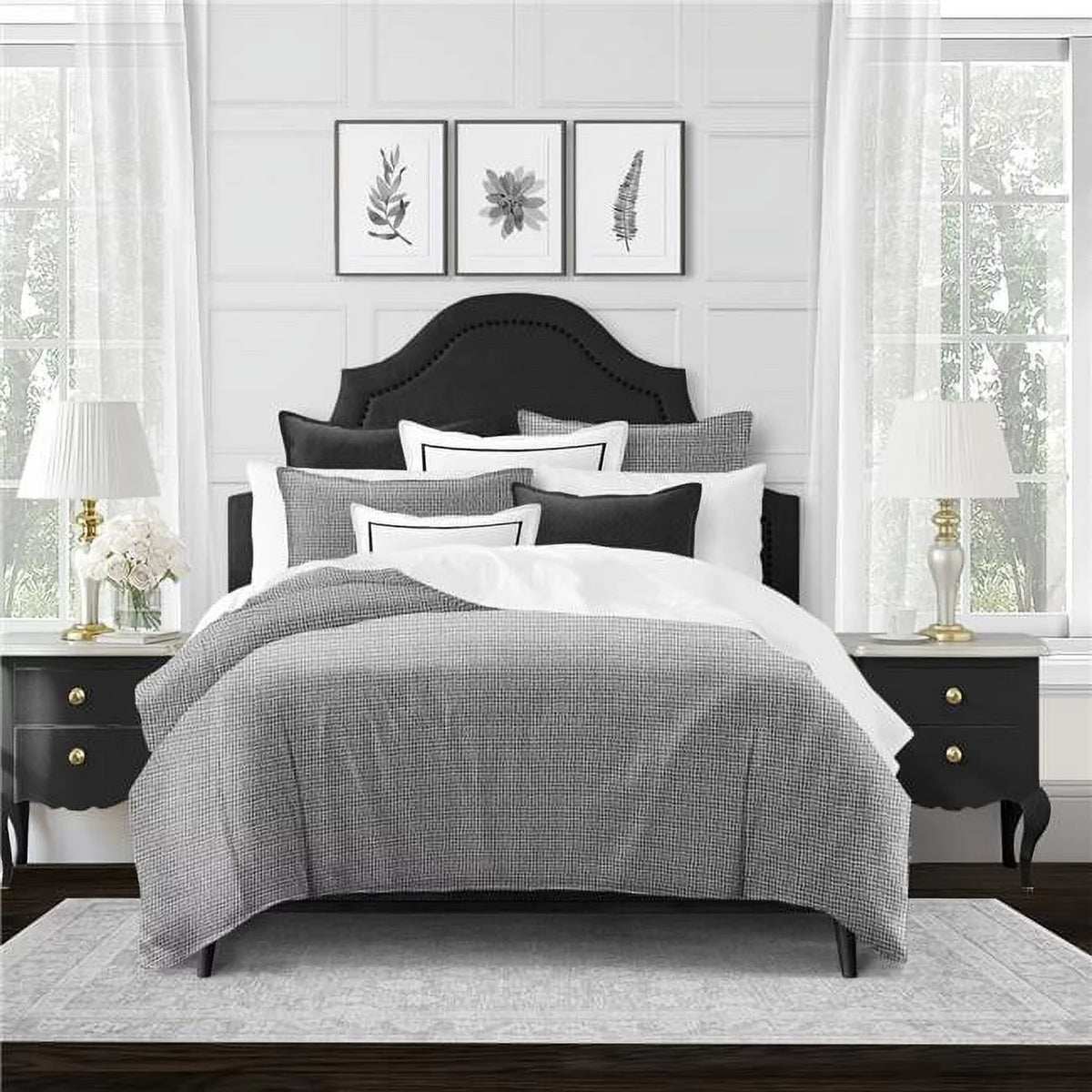 Charcoal Super Queen 5 Piece Comforter & 2 Pillow Shams Set N24045