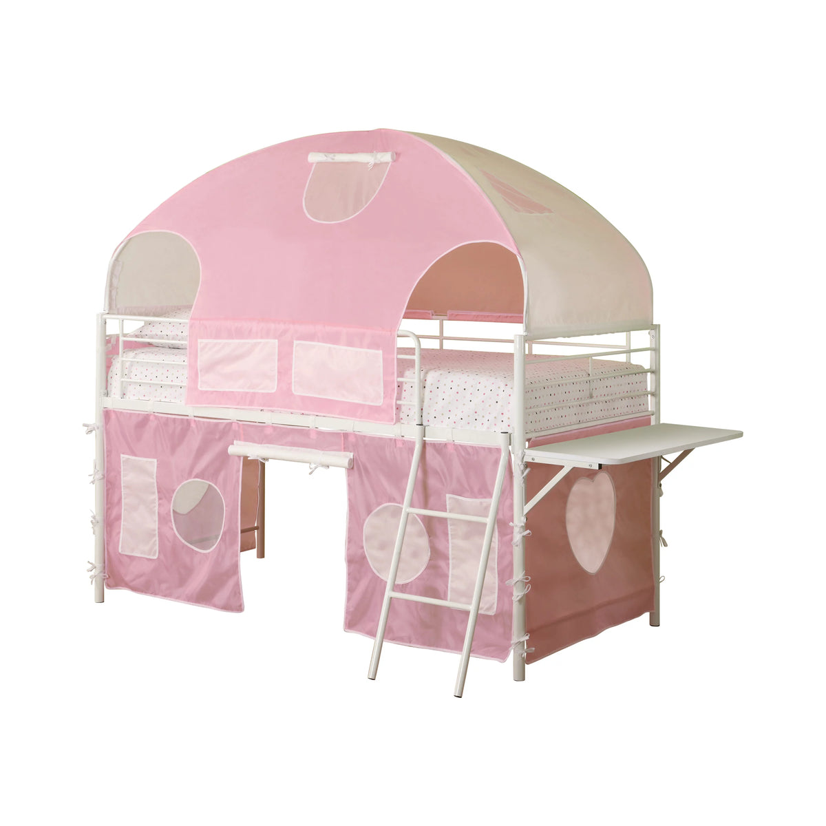 Pink and White Tent Loft Bed G875