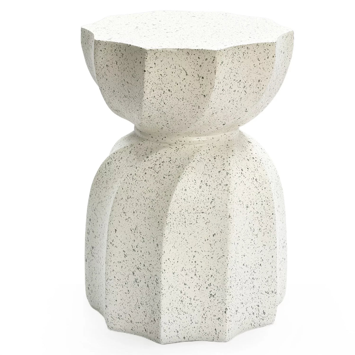 Off White Gray Cement Indoor Outdoor Side and End Table Z6028