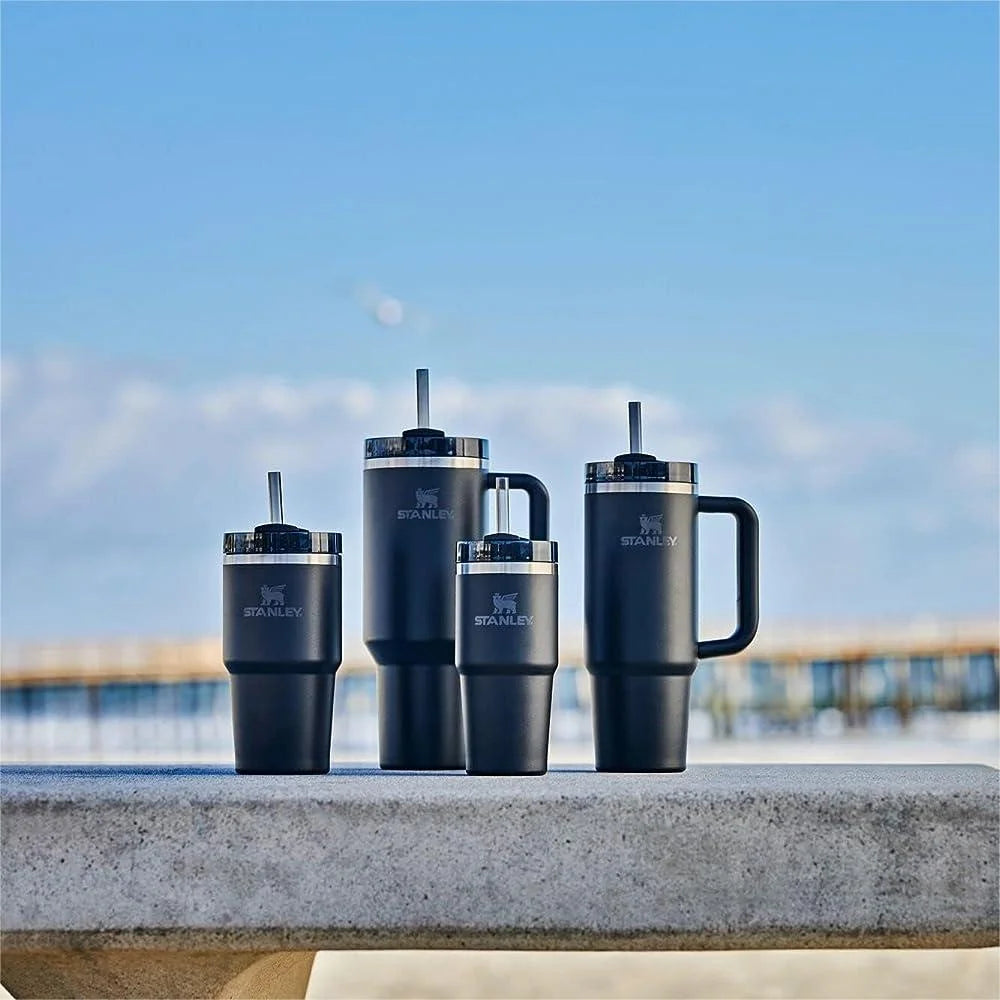 40 oz Black Stainless Steel Insulated Tumbler with Lid and Straw T790882