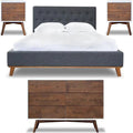 Queen Platform Bed 2 Nightstands 6-Drawer Dresser 4 Piece Set B729838