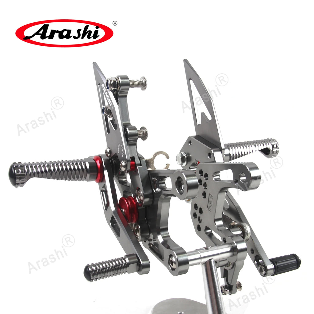 Adjustable Motorcycle Foot Pegs Footrest Gray O73041