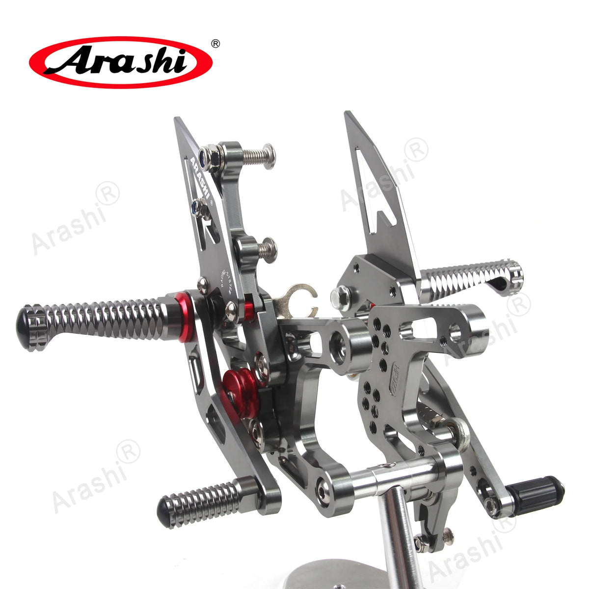 Adjustable Motorcycle Foot Pegs Footrest Gray O73041
