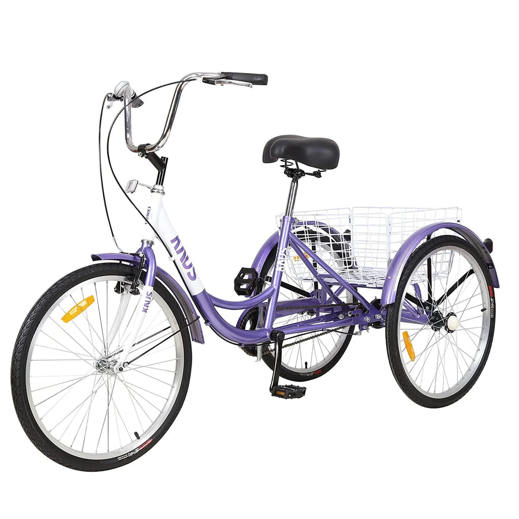 26 Inch Single Speed Adult Tricycle with Shopping Basket M1752