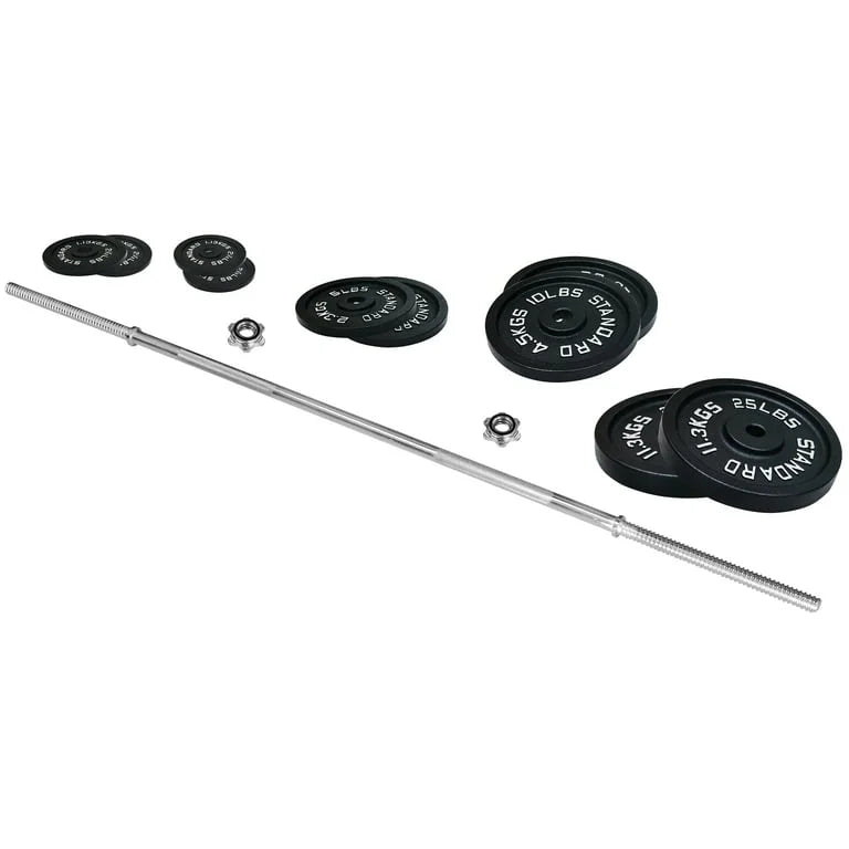 Cast Iron 100-Pound Barbell Set with Star Locks X4575