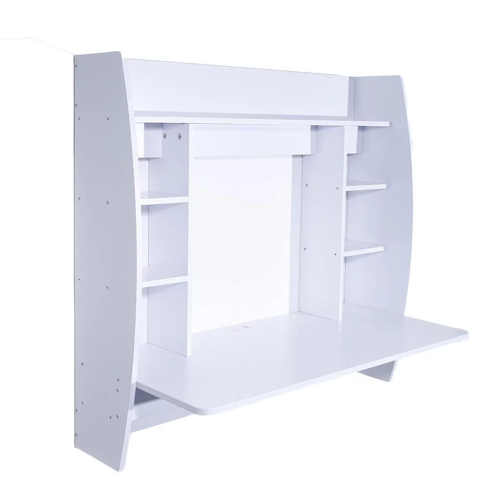 Wall Mount Computer Desk with Storage Shelves F421031