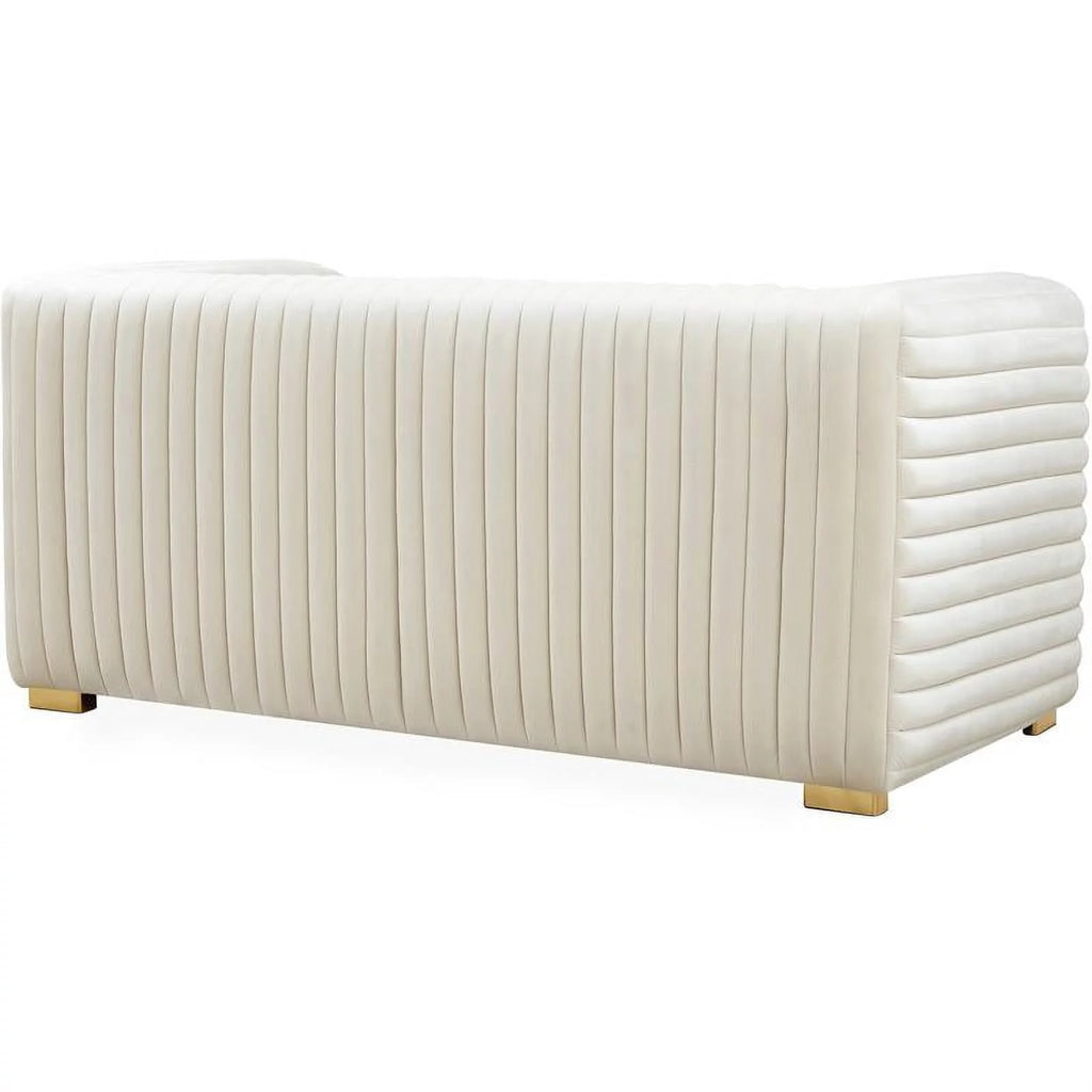 Cream Velvet Loveseat K66579