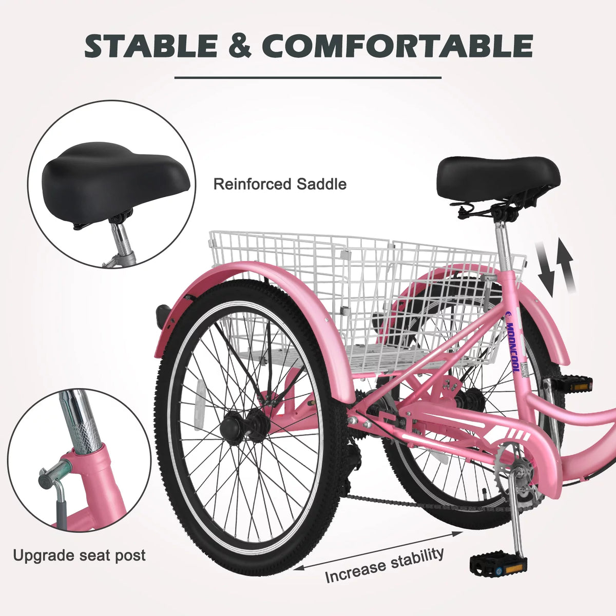 24 Adult Tricycle 7 Speed Cyan K35666