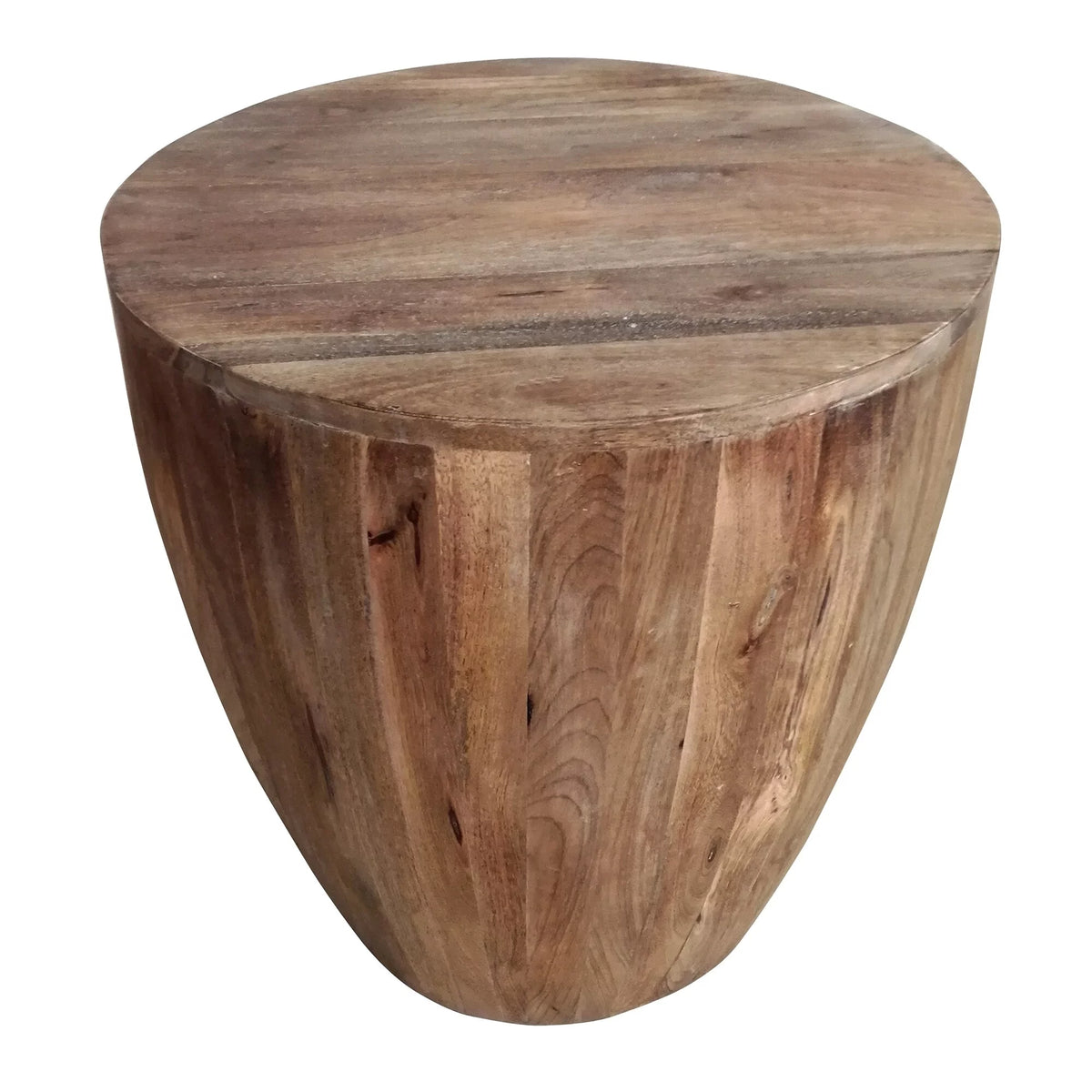 Round Mango Wood Side End Table U169
