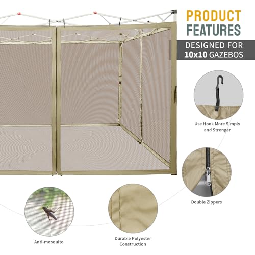10 x 10 Pop Up Canopy Mosquito Net Sidewall with Zipper 4 Packs Blue X27885