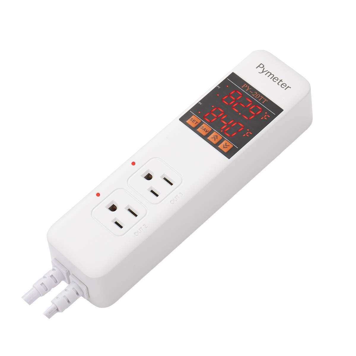 Digital Dual Probe Temperature Controller Thermostat Outlet B387331