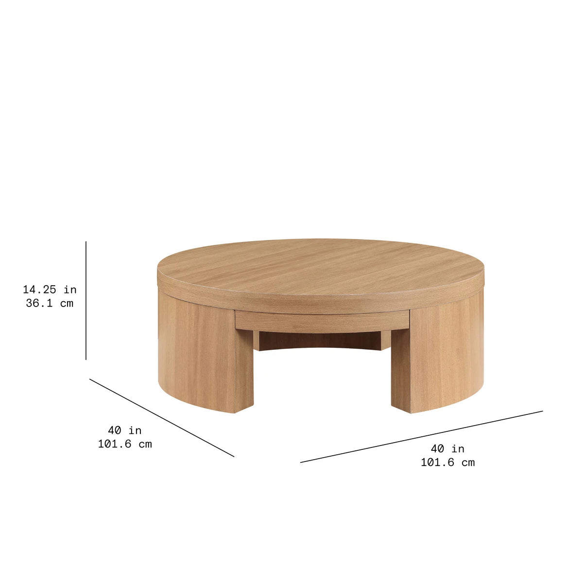 Round Coffee Table Warm Honey Finish O646572