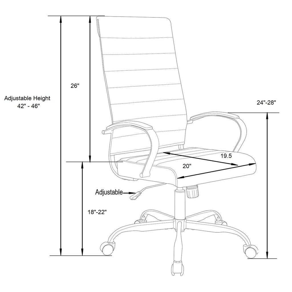High-Back Leather Office Chair V843