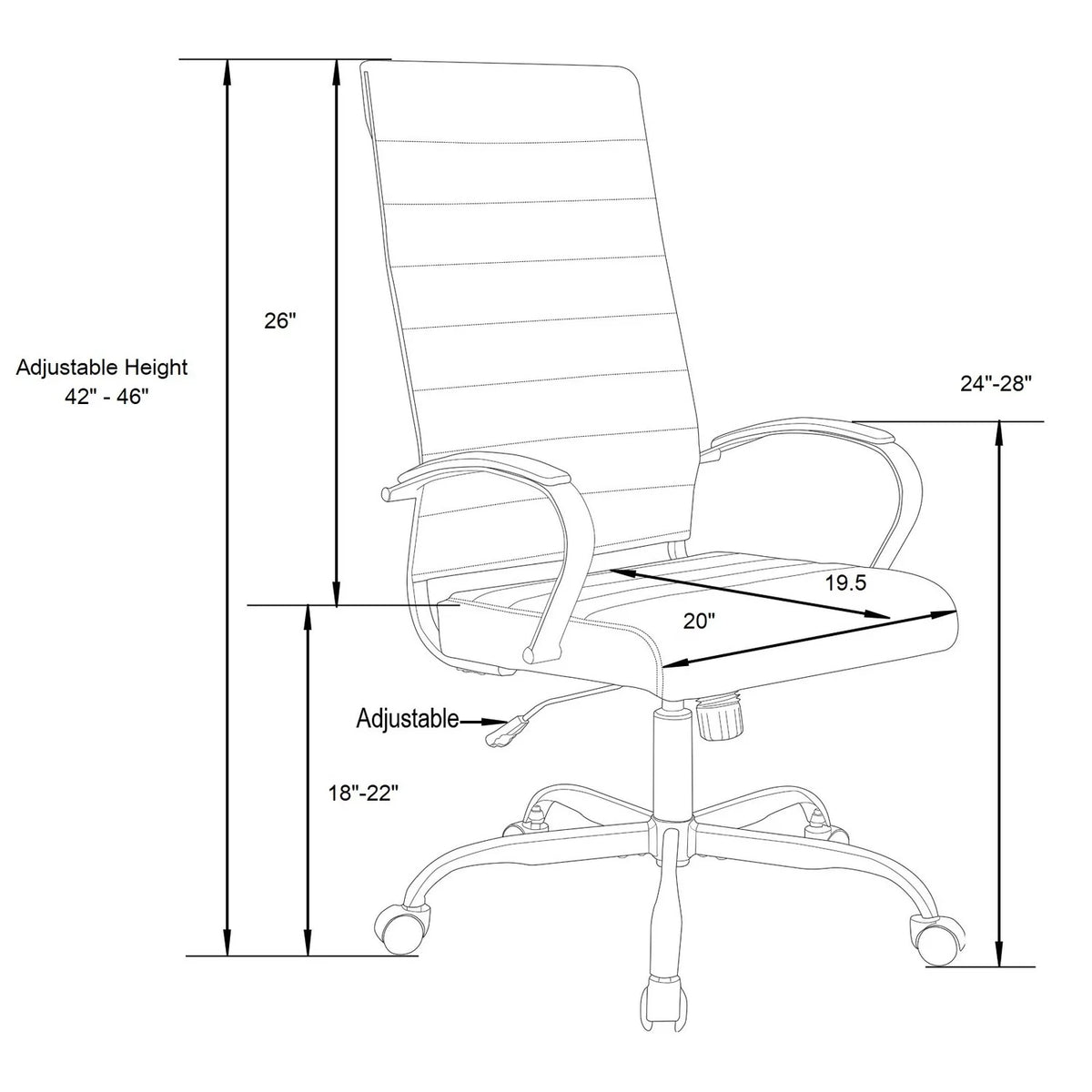 High-Back Leather Office Chair V843
