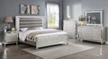 5pc Queen Size Upholstery LED Bed Dresser Mirror Nightstand Wooden Furniture Set L689280