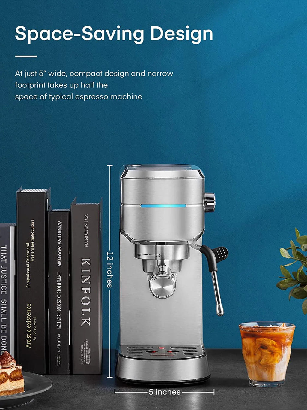 20 Bar Stainless Steel Espresso and Cappuccino Maker with Milk Frother G961