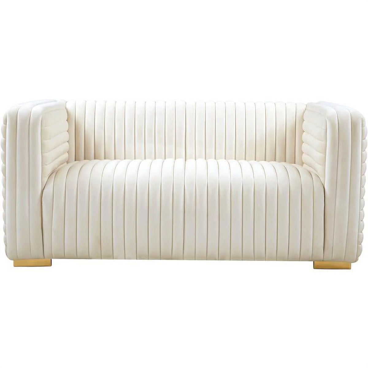 Cream Velvet Loveseat K66579