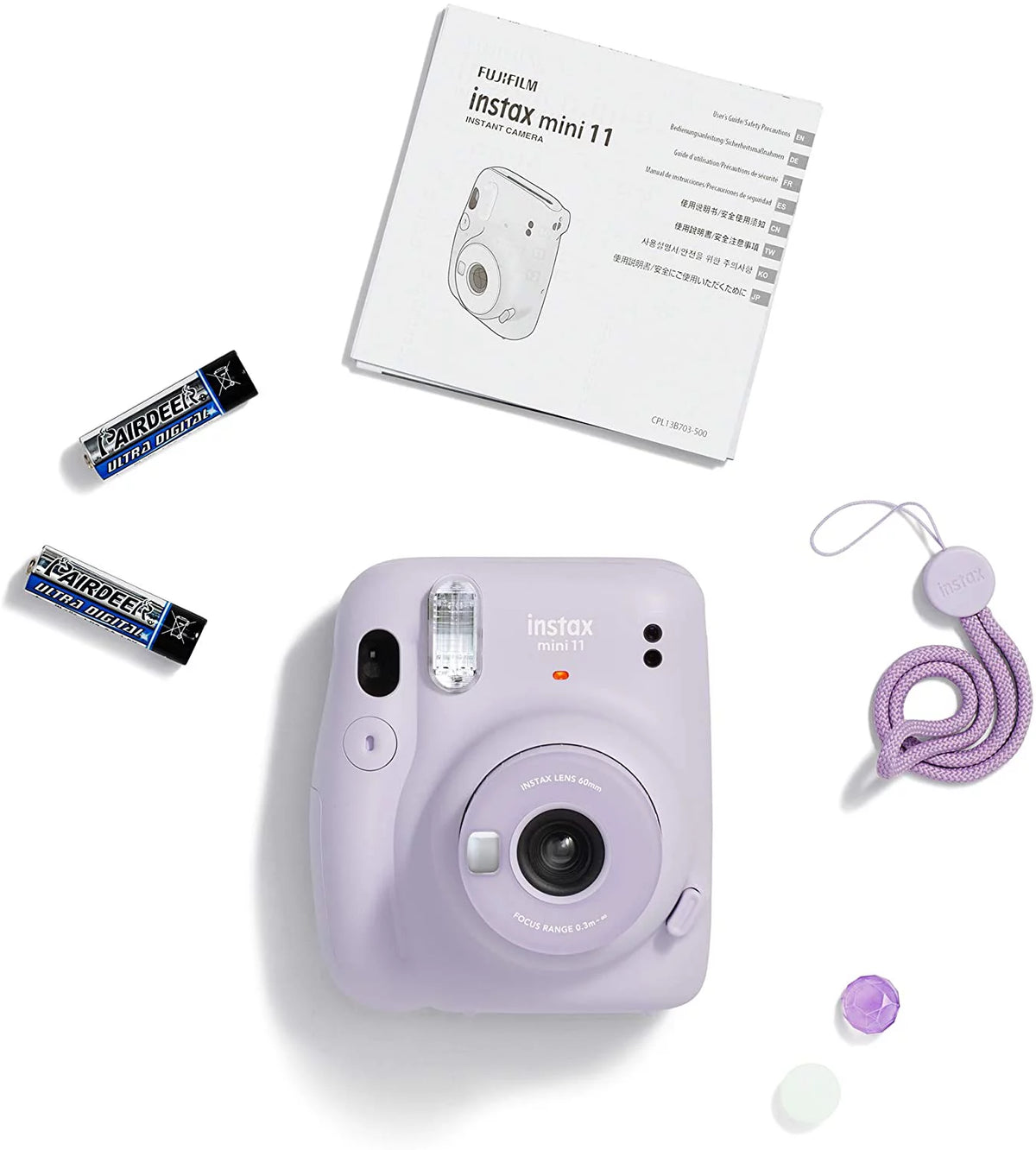 Lilac Purple Instant Camera with Film Twin Pack and Case I407430