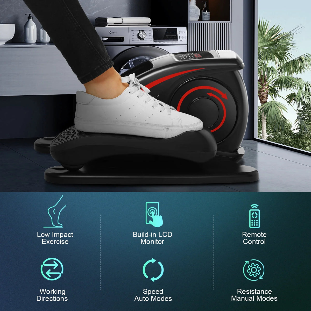 Under Desk Elliptical Machine with LCD Monitor B35623