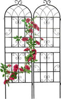 2 Pack Large Heavy Duty Rustproof Black Iron Plant Trellis M3992
