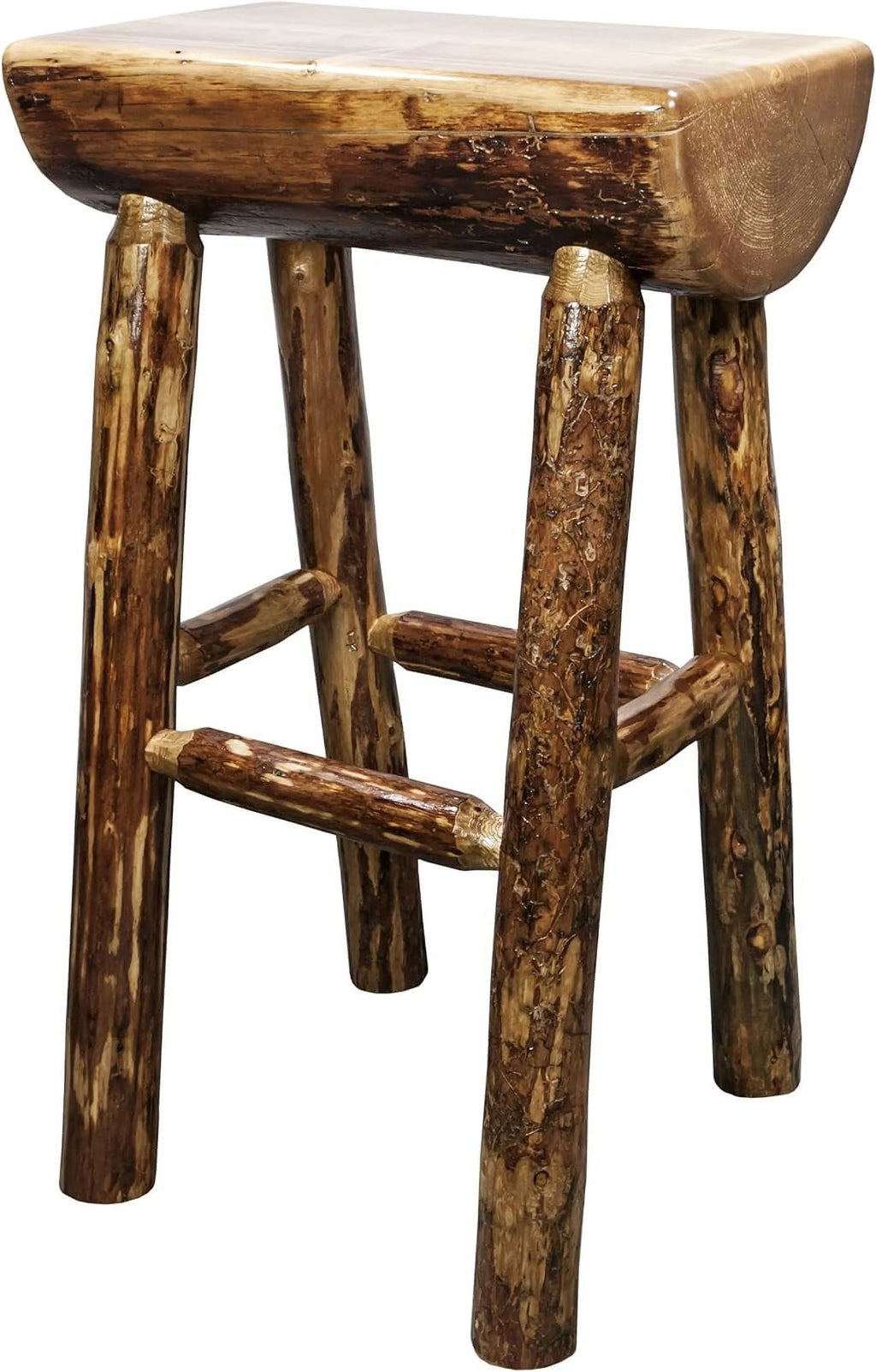 Half Log Barstool D5906