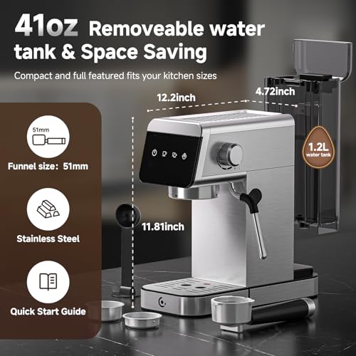 Espresso Coffee Machine 20Bar Pressure Compact Latte Machine G143