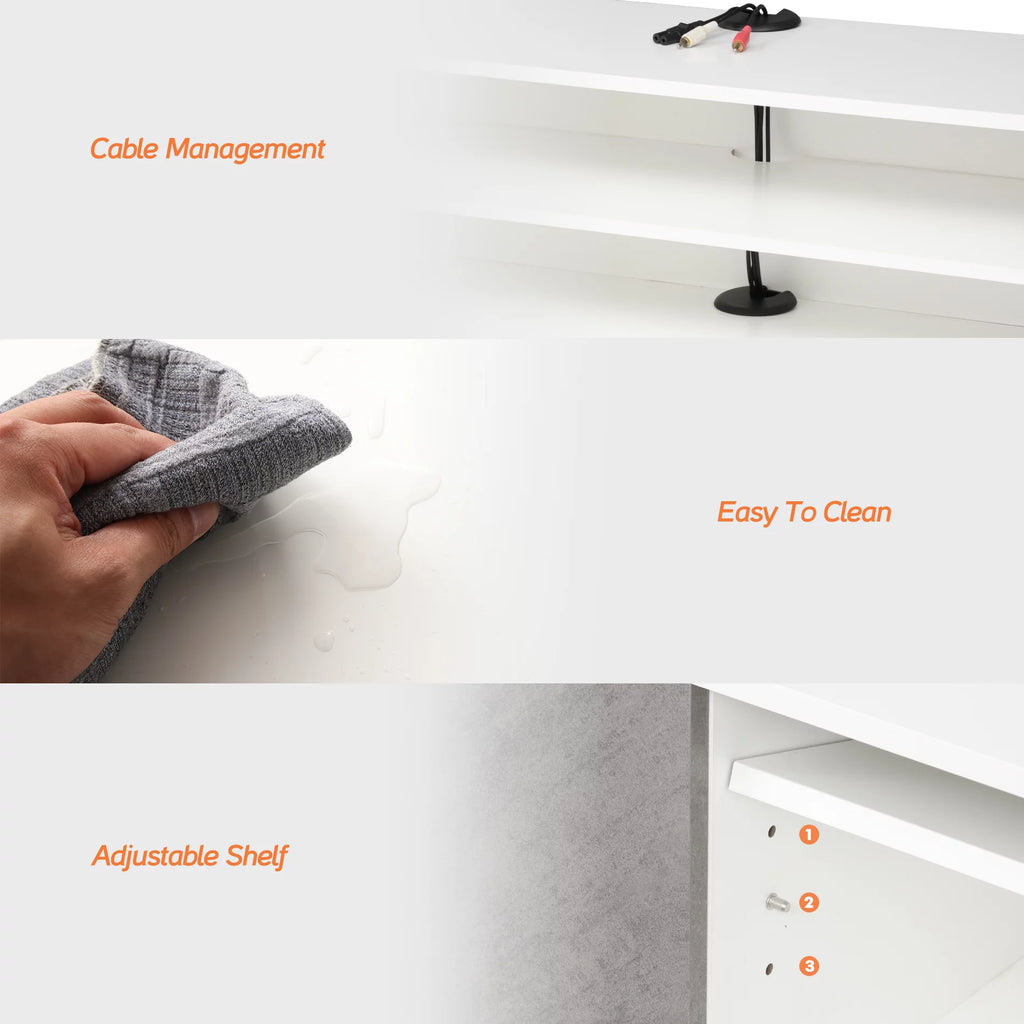 Grey White Wall Mounted Floating TV Stand M27646
