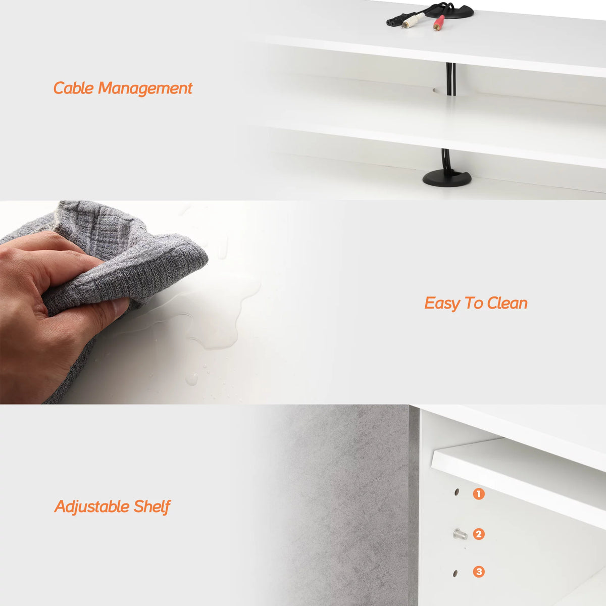 Grey White Wall Mounted Floating TV Stand M27646
