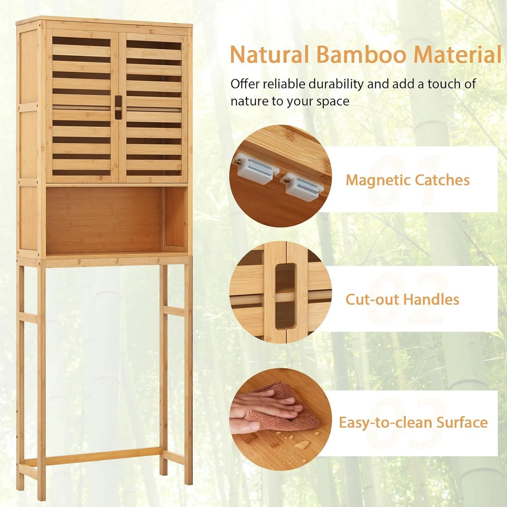 Natural Bamboo Over The Toilet Storage Cabinet O93399