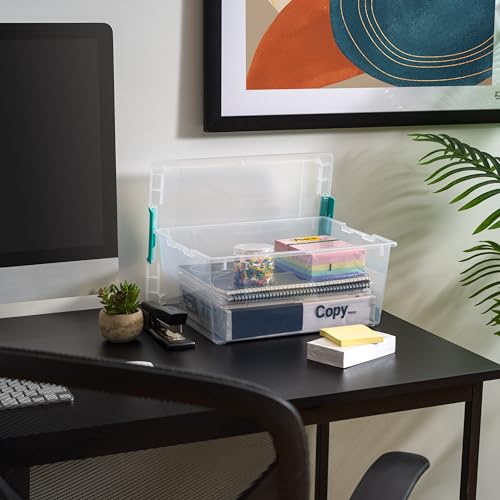 12 Qt. Clear Plastic Storage Bins with Lids, 4 Pack G4304