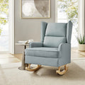Blue Linen Upholstered Rocking Chair R996