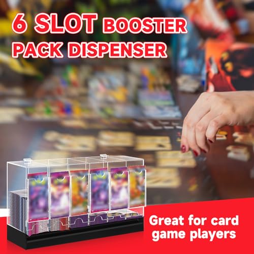 6 Slots Acrylic Booster Pack Dispenser with Black Base N776