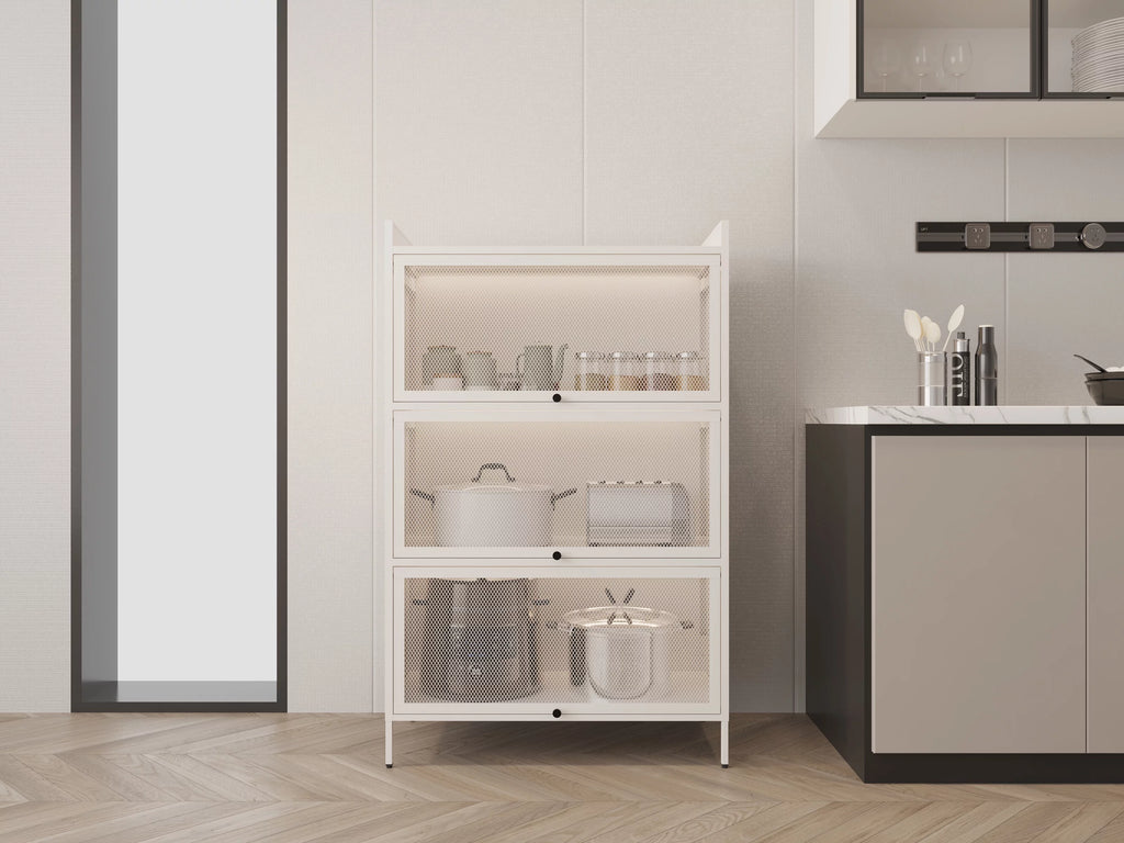 White 3-Tier Buffet Cabinet N6224