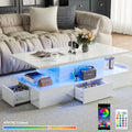White LED Coffee Table with 4 Drawers U5705