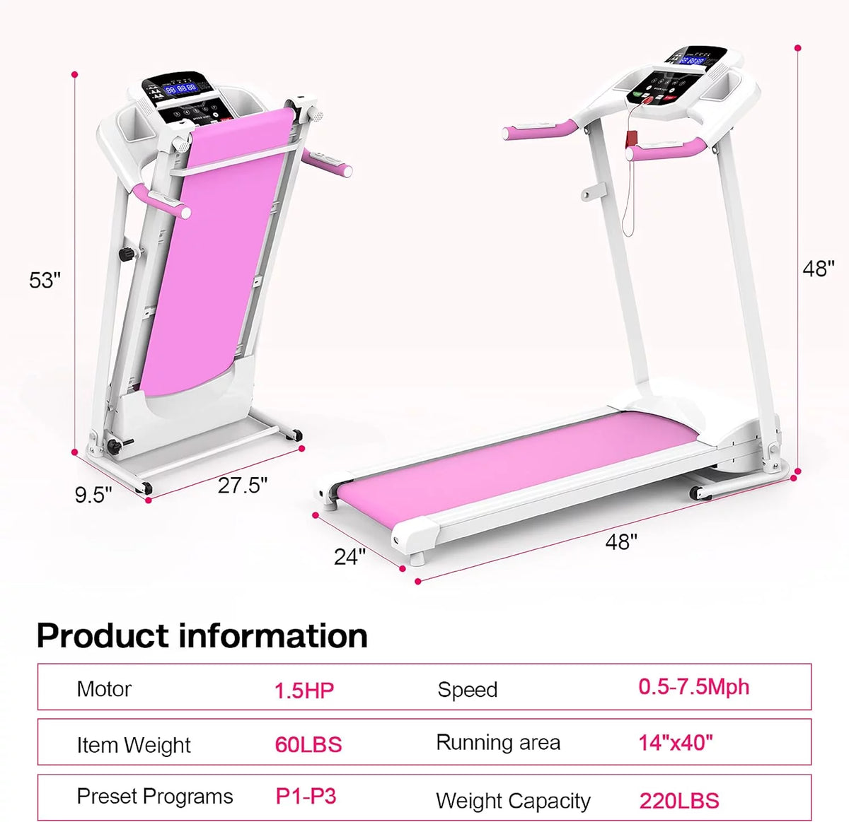 Folding Electric Treadmill Z245