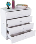 White 4 Drawer Wood Nightstand S8453