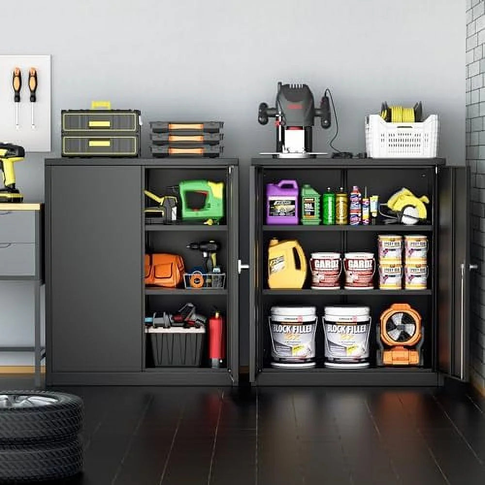 Locking Steel Cabinet with Doors and Shelves C8130