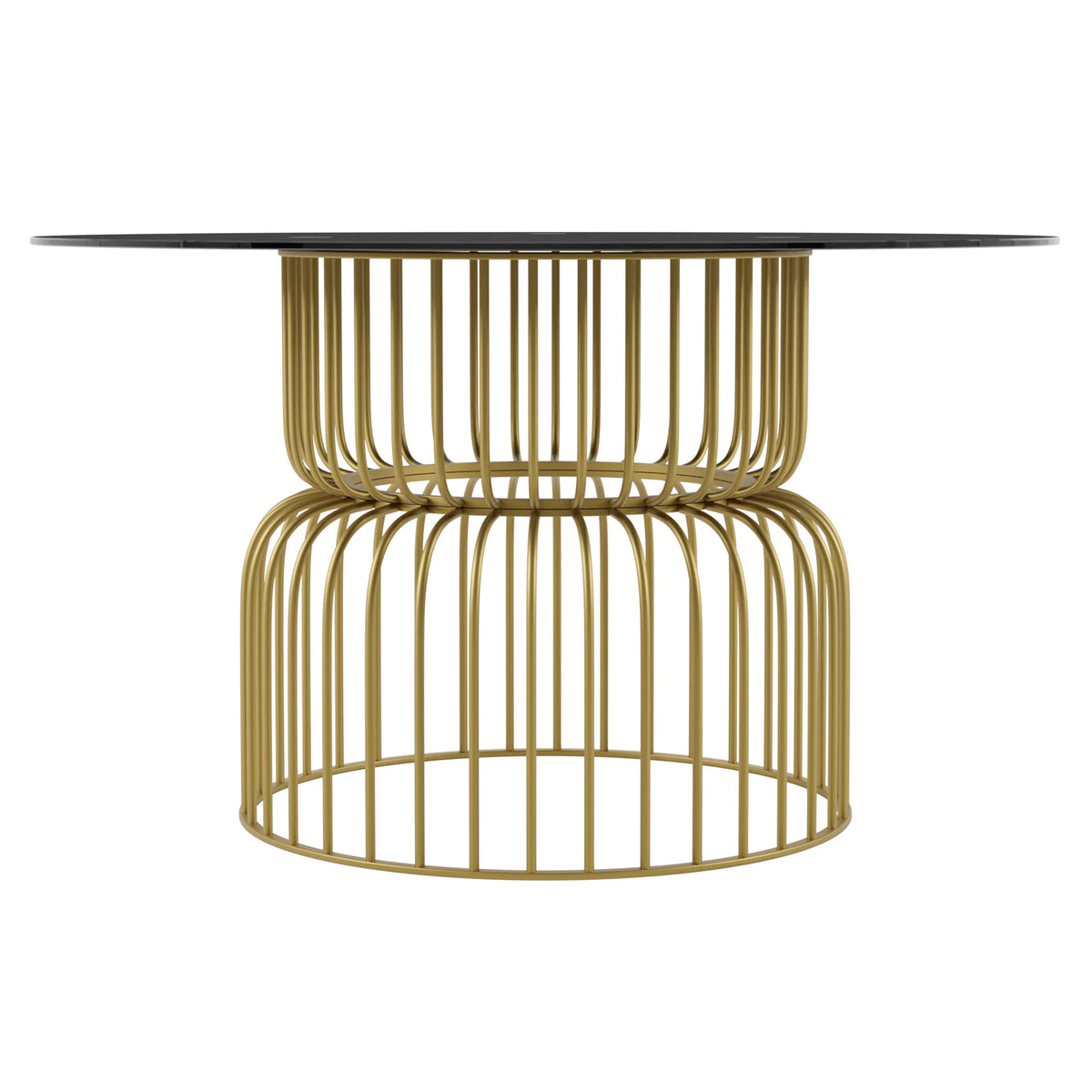Round Metal Dining Table 4-Seater with Gold Base Y483