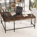 67 inch L-Shaped Corner Computer Desk with Metal Pipe Legs W431