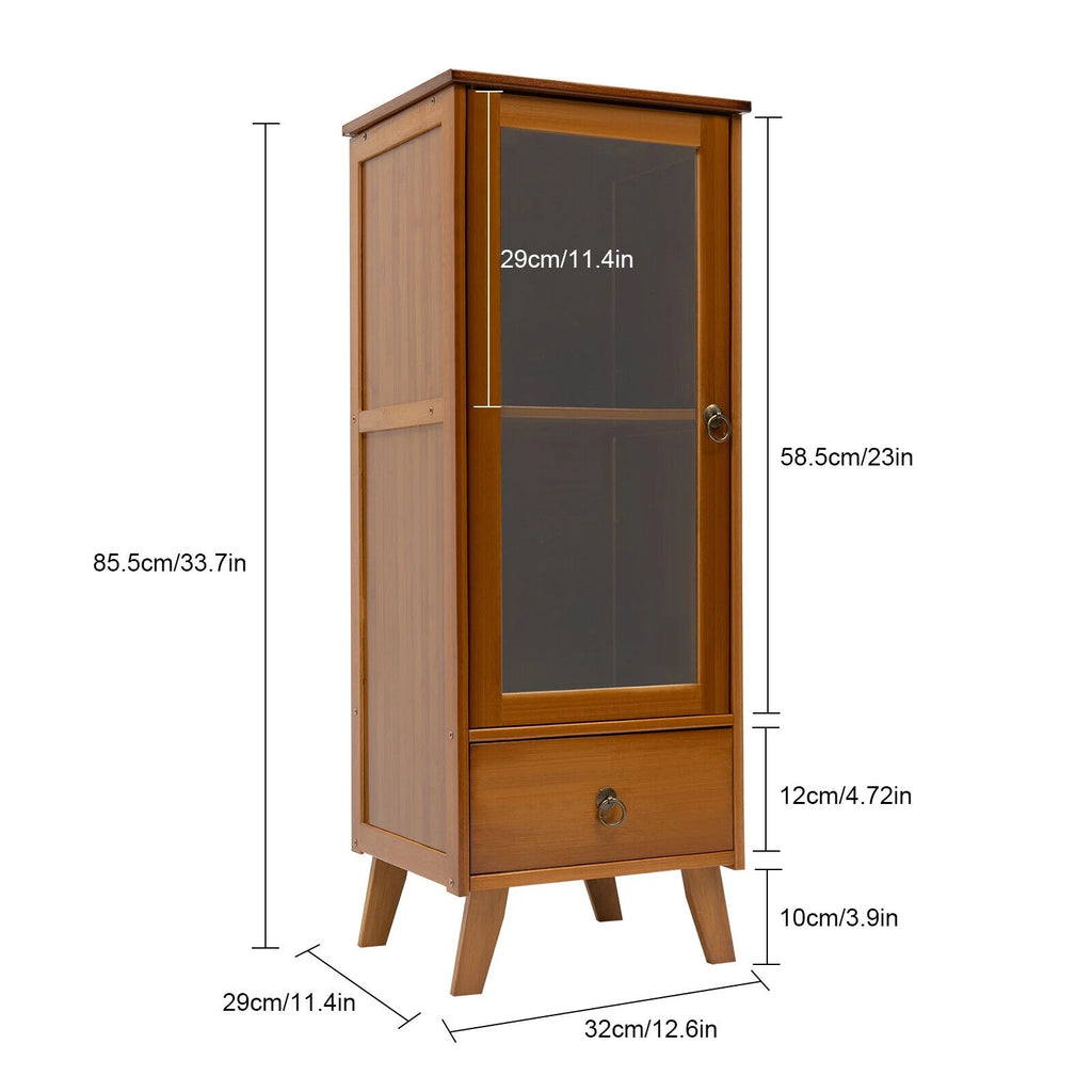 Brown Bamboo Sideboard Cabinet with 1 Drawer X928