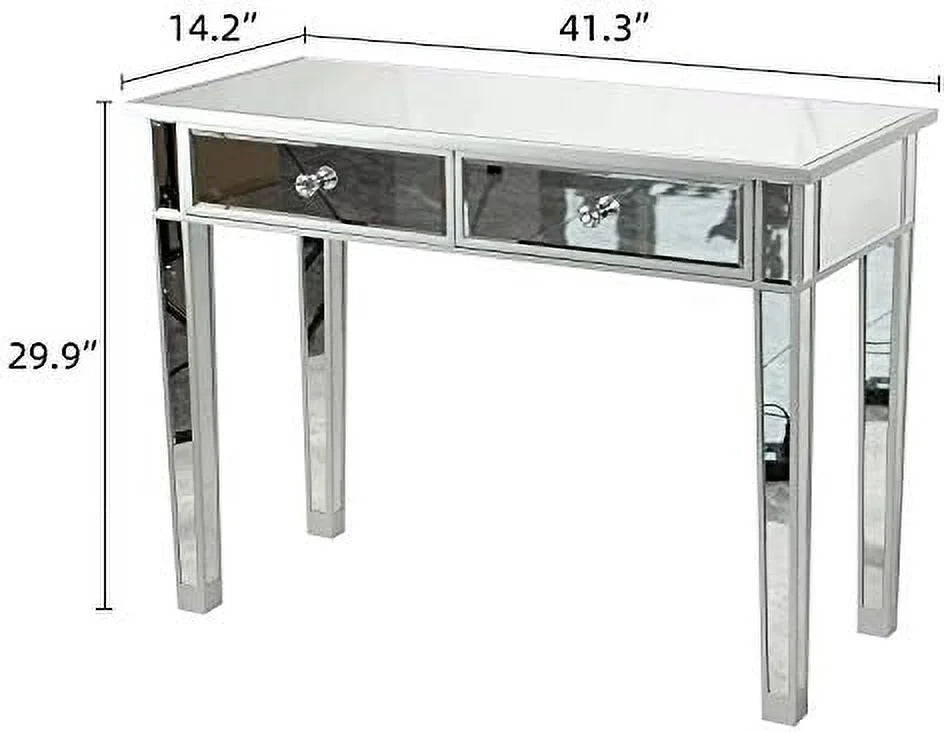 Mirrored Console Table with 2 Drawers D8161