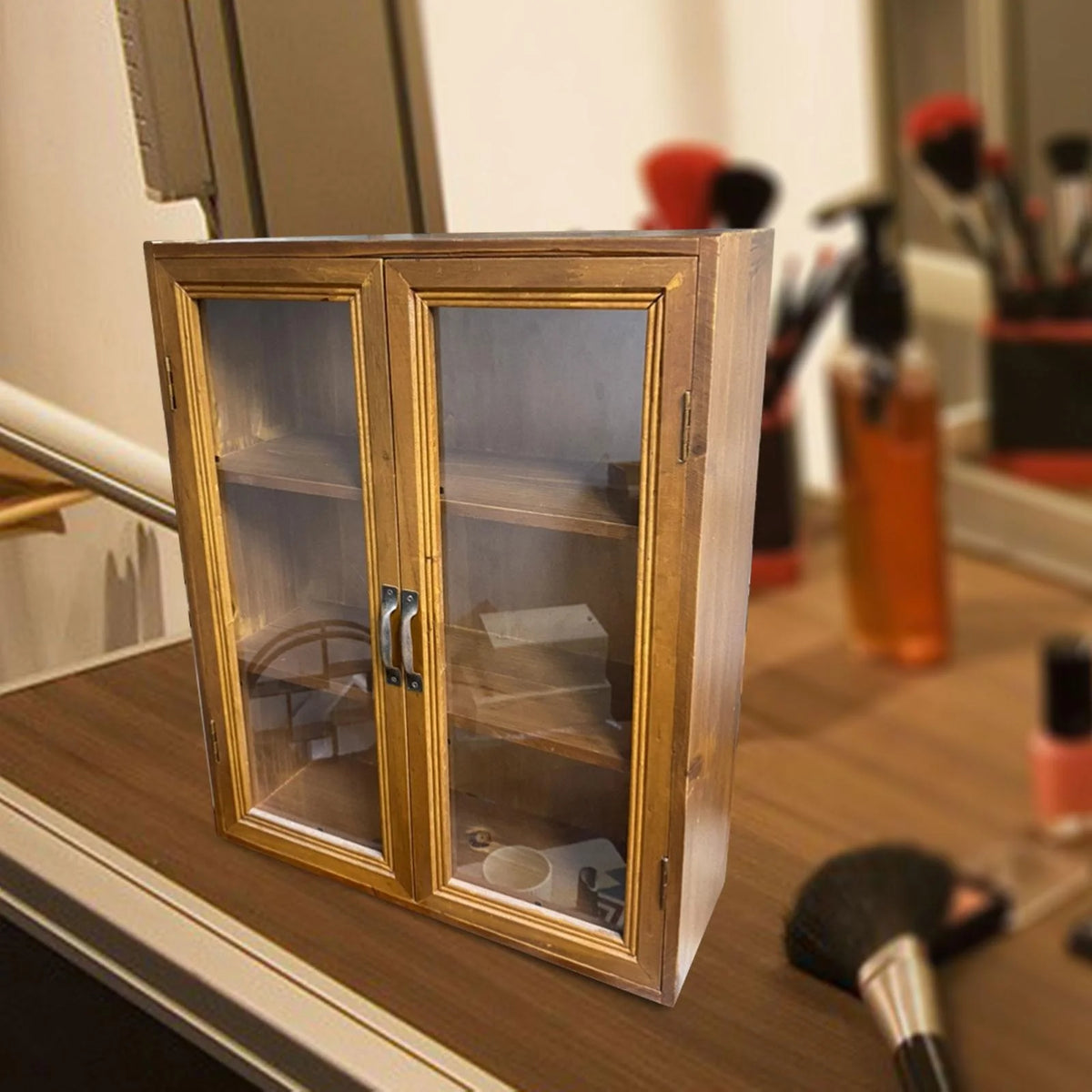 Rustic Storage Cabinet Organizer Shelf D440