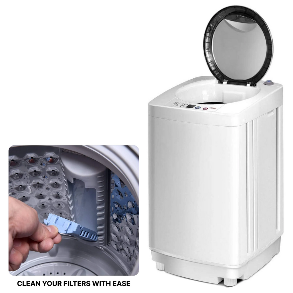 1.34 Cu Ft Portable Full Automatic Washer Spinner Combo S9360