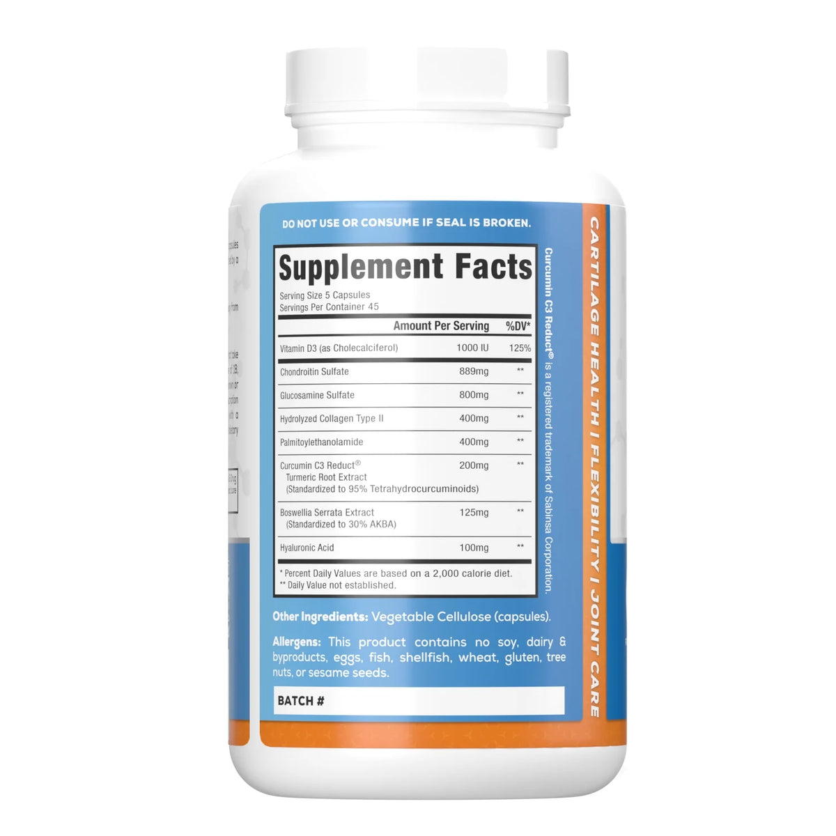 Joint Health Complex Capsules 225 Pill Count Q585