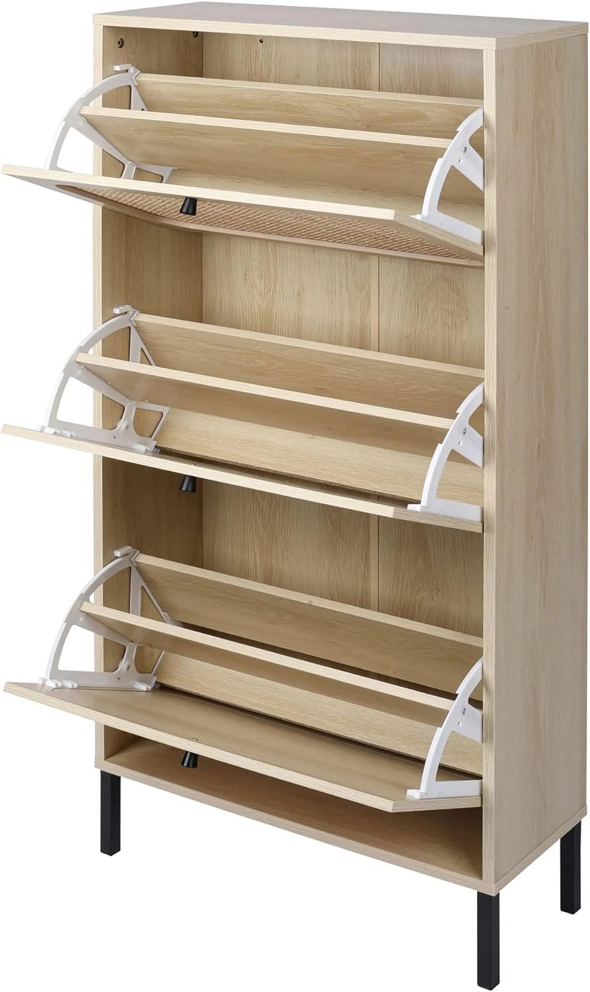 Rattan Shoe Cabinet with 3 Flip Drawers F56288